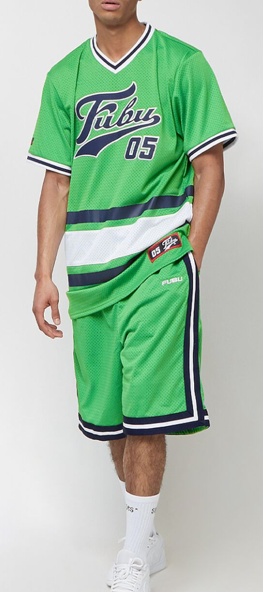 FUBU Corporate Mesh Shorts green/navy